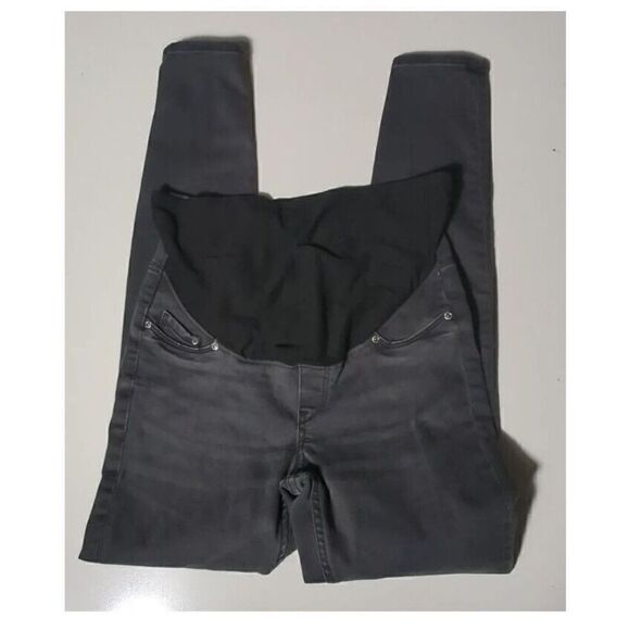 H&M Maternity Super Skinny High Rib MAMA Faded Black Stretchy Denim Jeans - 4P - Picture 11 of 11